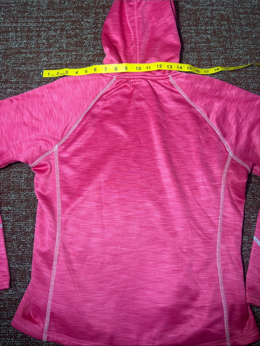 Bright pink Heathered hoodie athletic Athleisure pullover sweatshirt large - Picture 12 of 14